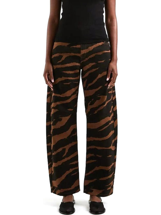 Topshop Дамско дънково панталон Кафяв 31002147-Dark-Brown-Denim