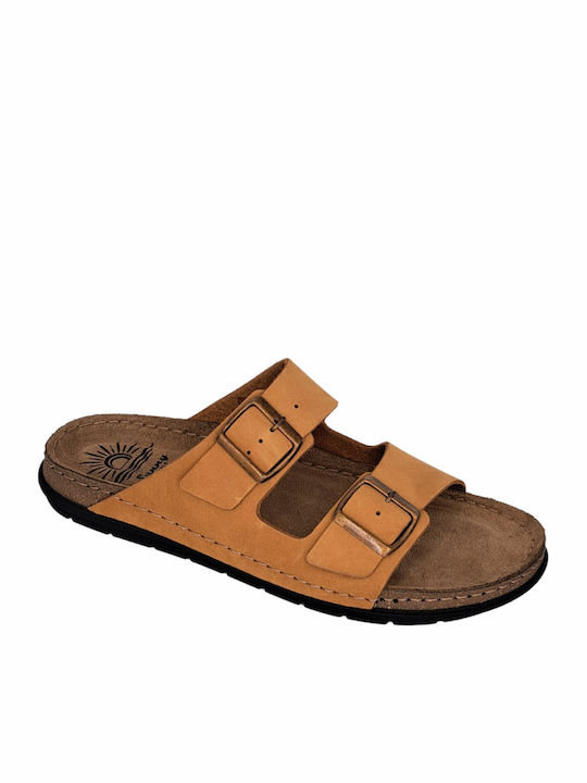 Leder Herrensandalen in Braun Farbe ETTORE-50902KM