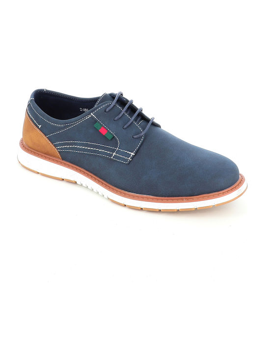 B-Soft Leather Men's Casual Shoes Blue