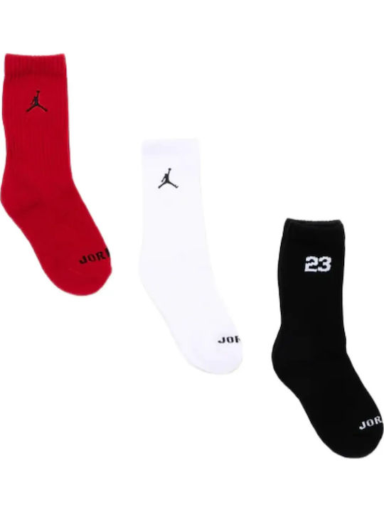 Nike Детски Чорапи Спорт Jordan Baseline Червено/черно/бяло 3 Чифта