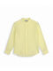 Kids Short-Sleeved Linen Yellow Shirt
