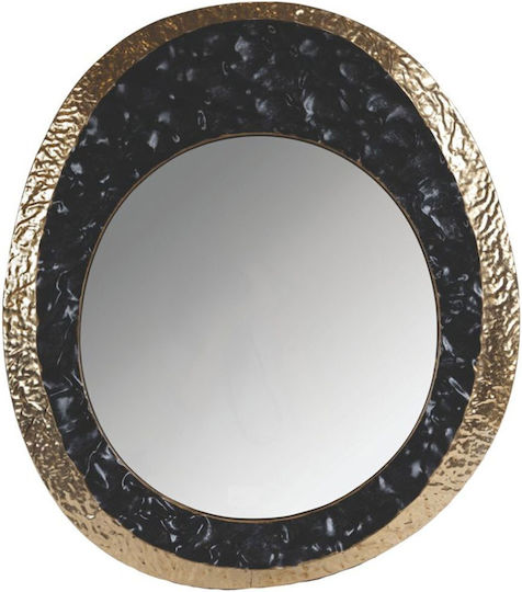 Wall Mirror Asymmetric with Black Metallic Frame 78x68cm