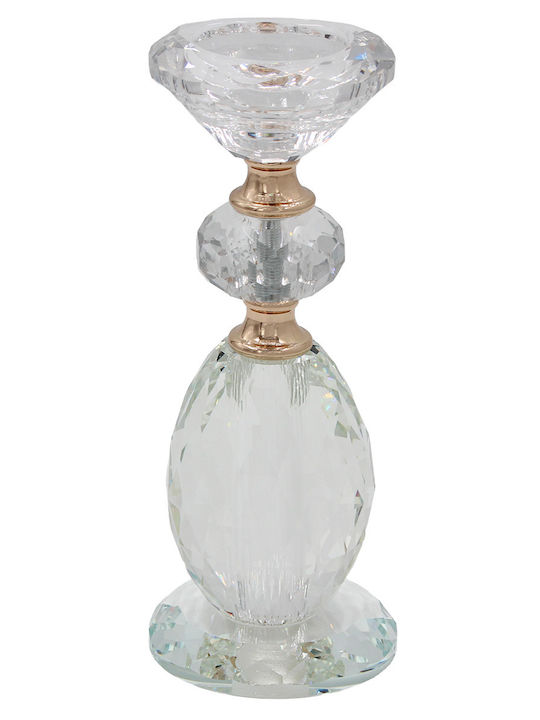 Keskor Crystal Candle Holder in Gold Colour 6.5x6.5x15.5cm