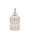 Lantern Cage 752-10032 13x32cm Gold Metallic Glass