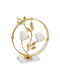 Decorative Metallic Tabletop 16x6x18 Cm Gold Glass Balls Keskor 83015