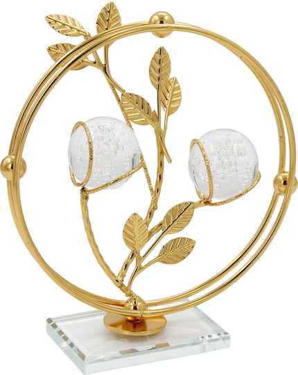 Decorative Metallic Tabletop 16x6x18 Cm Gold Glass Balls Keskor 83015