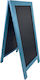 Wooden Heavy Duty Chalk Board 17kg 65x140cm Double Sided Blue