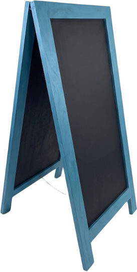 Wooden Heavy Duty Chalk Board 17kg 65x140cm Double Sided Blue