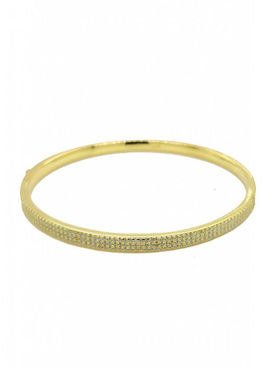 Mertzios.gr Women's Silver Handcuff Bracelet with Zircon