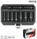 Yato Long Pneumatic Sockets With 1/2" Frame Host Set 10 Pieces