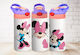 Stainless Steel Cap Kids Water Bottle Thermos with Straw Purple 360ml