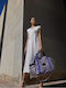 Theros Damen Schulter-/Hand-/Crossbodytasche aus Stoff Blue / Beige