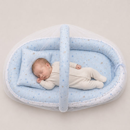 Kamtex Baby Детска Възглавница Гнездо Светлосин 40x64см