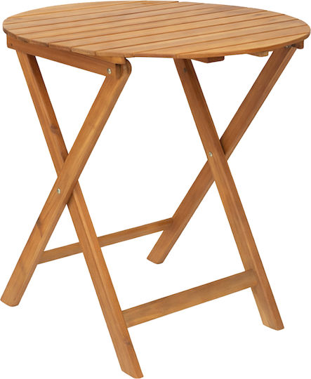 Wooden Table for Small Outdoor Spaces Foldable Truyen Natural 60x60x74cm