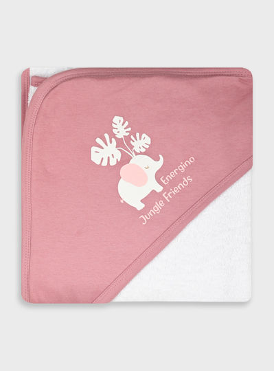 Energiers Baby Bathrobe with Hood White