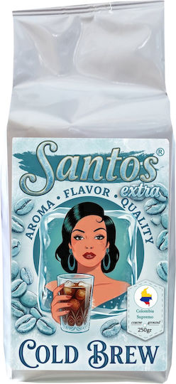 Santos Extra Kaffee Kaltes Gebräu Kolumbianische Supremo 250g Grob Gemahlen