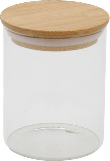Glass Storage Jar 200 Ml Φ6,5x8,5 Cm Wooden Lid Keskor 62576