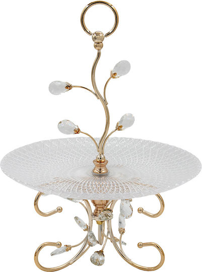 Keskor Kuchenteller Glas Gold 33x33x43cm