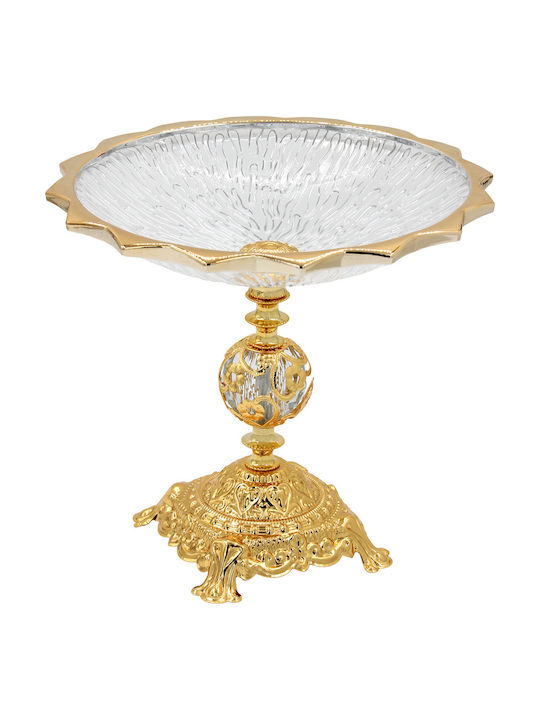 Keskor Glass Gold Cake Stand 24x24x22cm