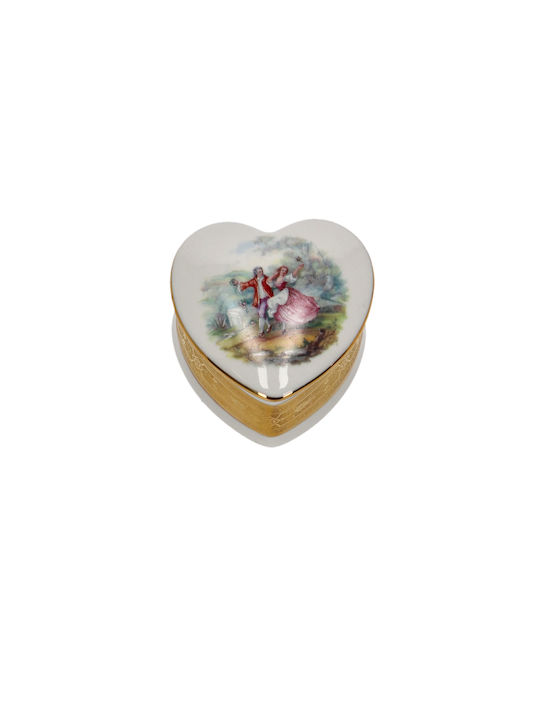 Depos Süßigkeiten Gläser Mini Herz 4 cm mit Deckel Porzellan Limoges-damina