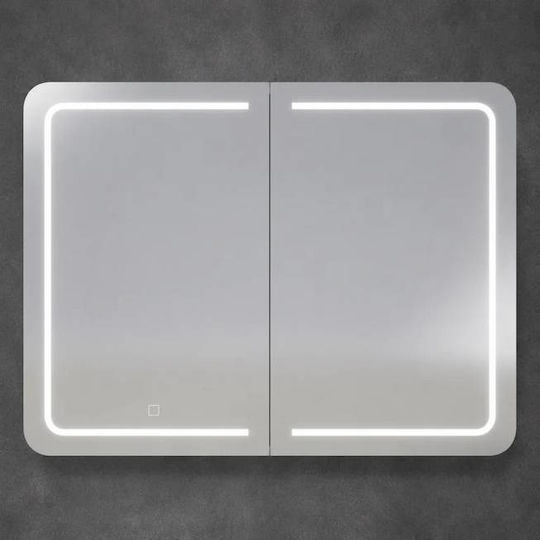 Tema Καθρέπτης Μπάνιου Led με Ντουλάπι 80x60cm