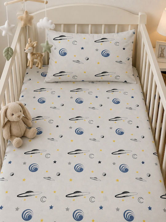 Bunny Bebe Σετ Σεντόνια Μονά με Λάστιχο Βαμβακε...