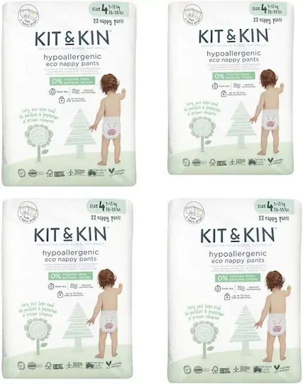 Kit & Kin Scutece cu bandă adezivă Hypoallergenic Eco Nr. 4 pentru 9-15kg 88 buc