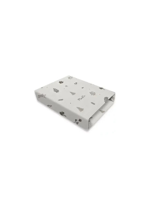 MimiNu Set Lenjerii De Patut Bebe Pentru Patut Din Bumbac Cu Cauciuc Bej 83x50cm
