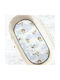 Qmini Set Lenjeri De Patut Bebe Pentru Cradle Din Bumbac Cu Cauciuc Albastru Deschis 80x35cm