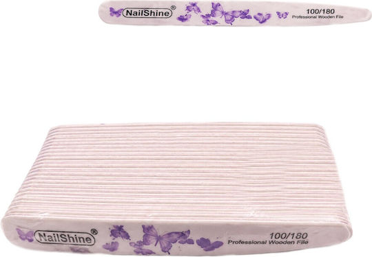 Paket 50 Professionelle Hölzerne Nagelfeilen Knife Butterfly 100/180 Nagelfeile