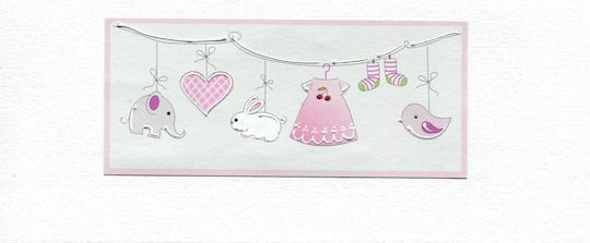 Mak Birth Or First Birthday Card D01 Girl Handmade White Embossed Paper 200g