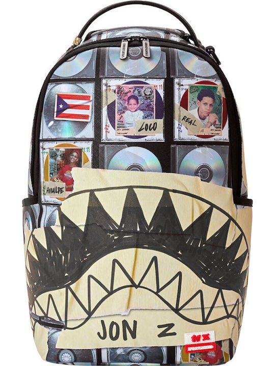 Sprayground Schulranzen Rucksack für Junior High-High School mit Flaschenhalter Jon Z Album Collection 29 x 15 x 45cm