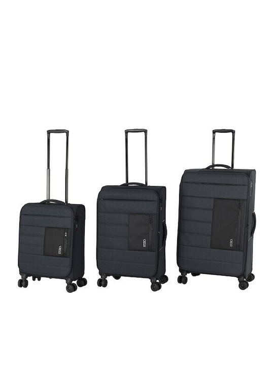 Polo Athens Stoff Koffer Reise Stoff Anthrazit Set 3Stück