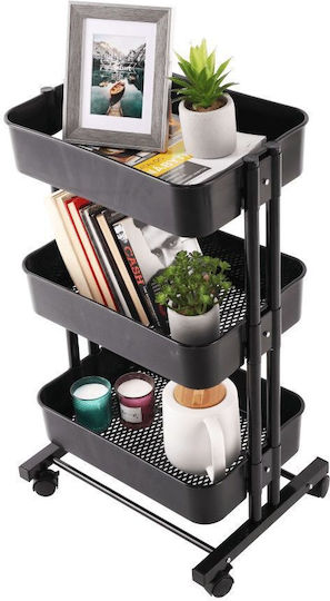 Kitchen Trolley Black 45x37x77cm
