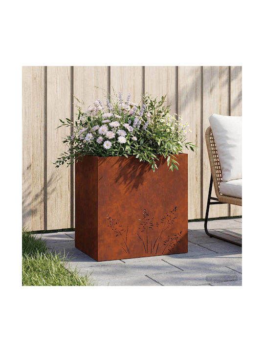 vidaXL Metallic Rusty Flower Pot 50x30x49cm