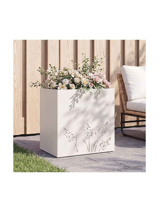 vidaXL Metallic White Flower Pot 50x30x49cm