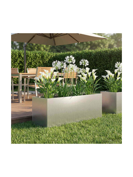 vidaXL Metallischer Silbergrauer Blumentopf 40x...