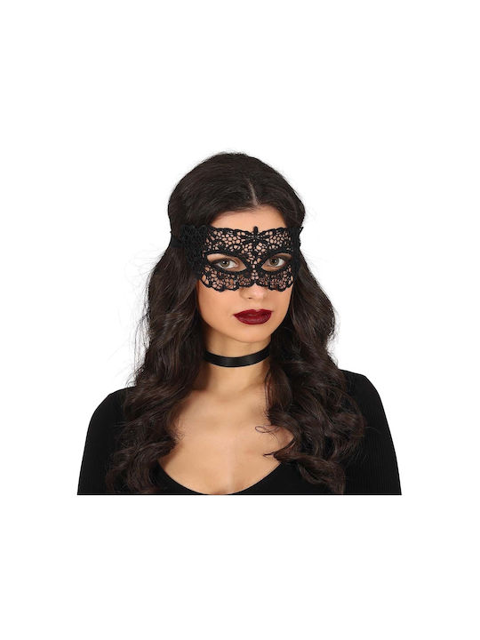 Venetian Lace Mask Eyes Black Carnival