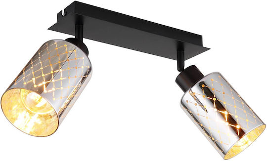 Globo Lighting Διπλό Σποτ με Ντουί E27 σε Μαύρο Χρώμα