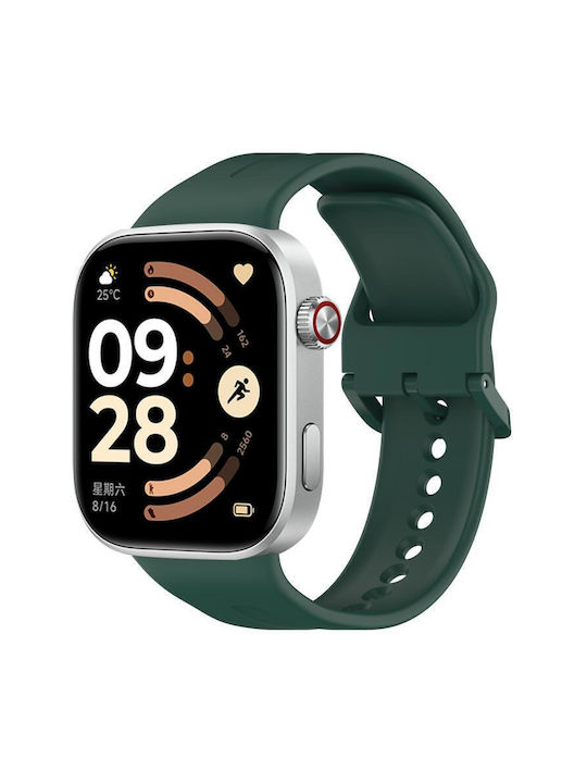Silicone Strap One Line Pattern Redmi Watch 4 5 6 Smart Band 8 Pro 9 Pro 10 Pro Green