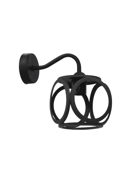 Heronia Wall Lamp with E27 Bulb Base Black 21x13x21cm