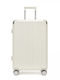 Miss Lulu Medium Hard White Travel Suitcase Height 66cm