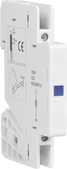 LED Индикаторна Лампа За Табло Синя 230v 1/2 Позиция Din Lineme 09-00650-11