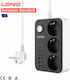 Ldnio Power Strip 3 Sockets with USB-A, 3 USB-C, Switch and 2m Cable