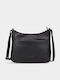 Leder Damen Schultertasche Schwarz