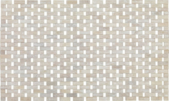 Zeller Бански Килим Дървен Бял 50x80см