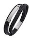Silver And More Men's Leather Bracelet 21cm