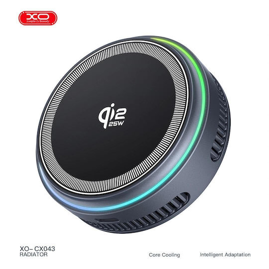 XO Încărcător Wireless Qi2 25W Quick Charge 3.0 / Quick Charge 2.0 Gri CX043