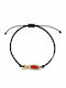 Bratari Argintiu Handmade Pentru Femei Galben Placat Cu Aur Coral & Peste Silverline 0230996009/Galben Rosu Coral Macrame Negru Handmade Peste Argintiu 0230996009