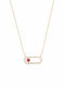 Ioannis Kosmima Necklace from 9 K Gold with Red Zircon